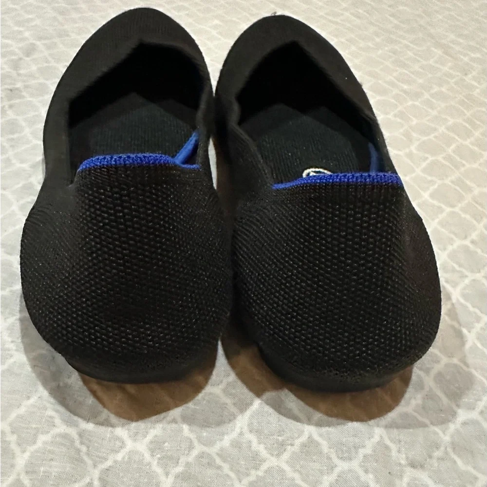 Rothy's Black Flats with Blue Trim